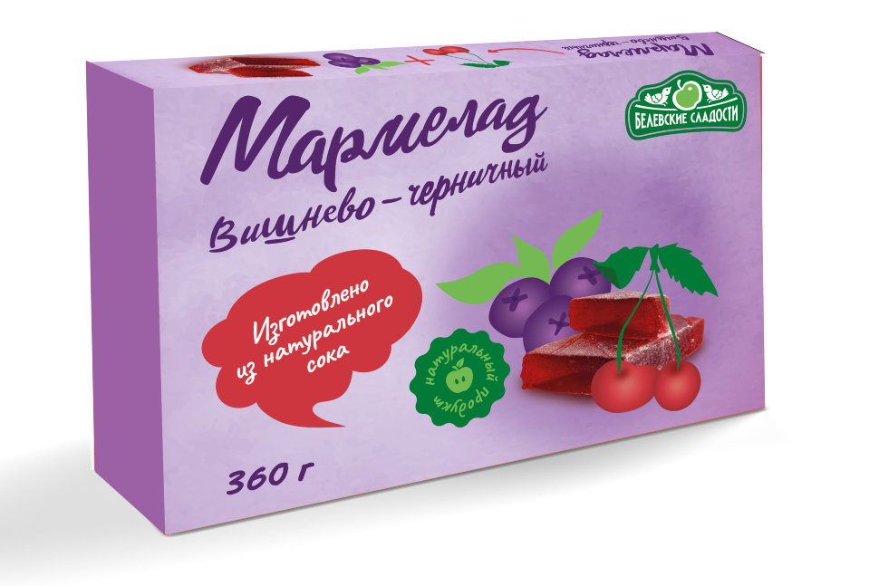  Мармелад  "Вишнево-черничный" белевский 360г   в Михайловске