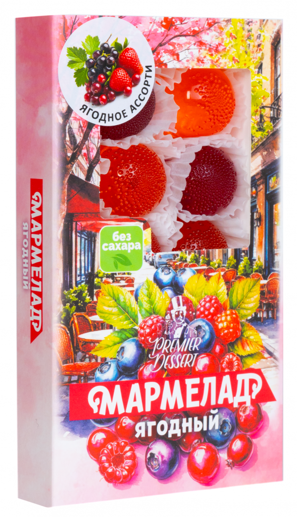№2 Мармелад Премиум Десерт ЯГОДНЫЙ (клюква, смородина,клубника) 200г в Михайловске