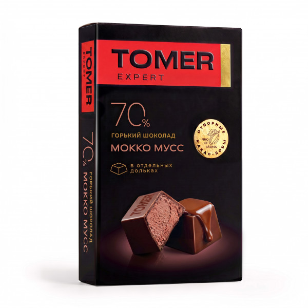 №1 Фабрика Томер  Горький шоколад с начинкой МОККО МУСС, 110г в Михайловске